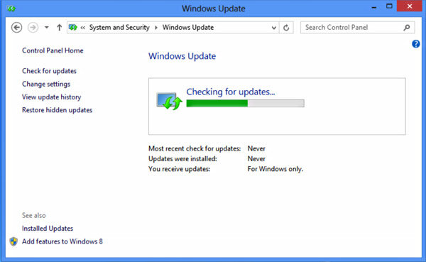 Windows 8 Can't Find Updates